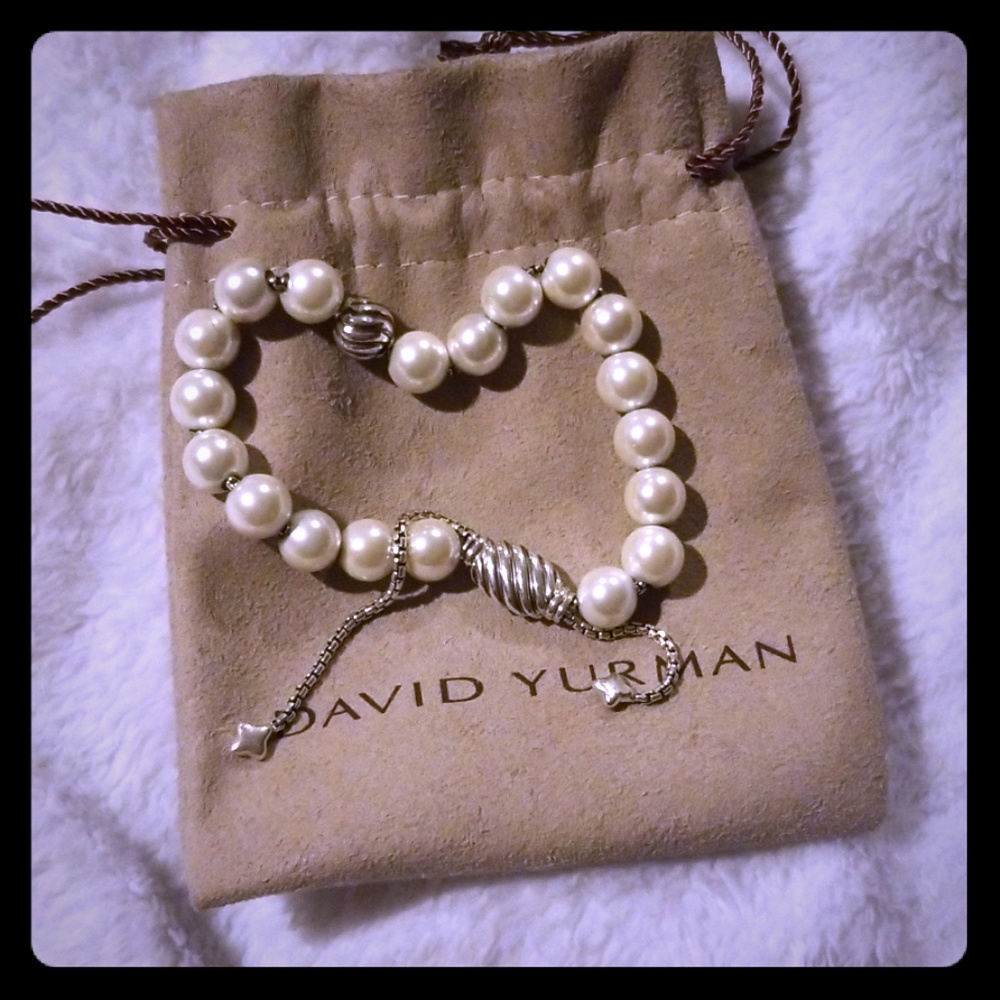 White beads david yurman bracelet